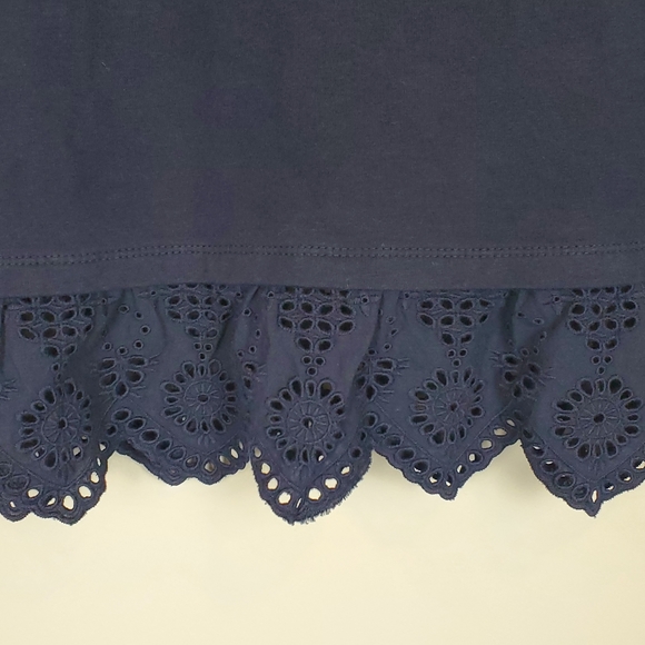 NWT Talbots French Terry Eyelet Hem Top - Picture 3 of 5
